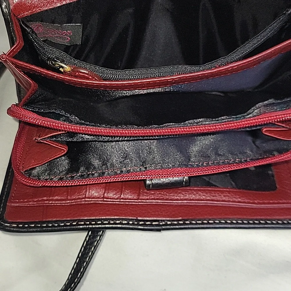Brighton Black Leather Crossbody Bag